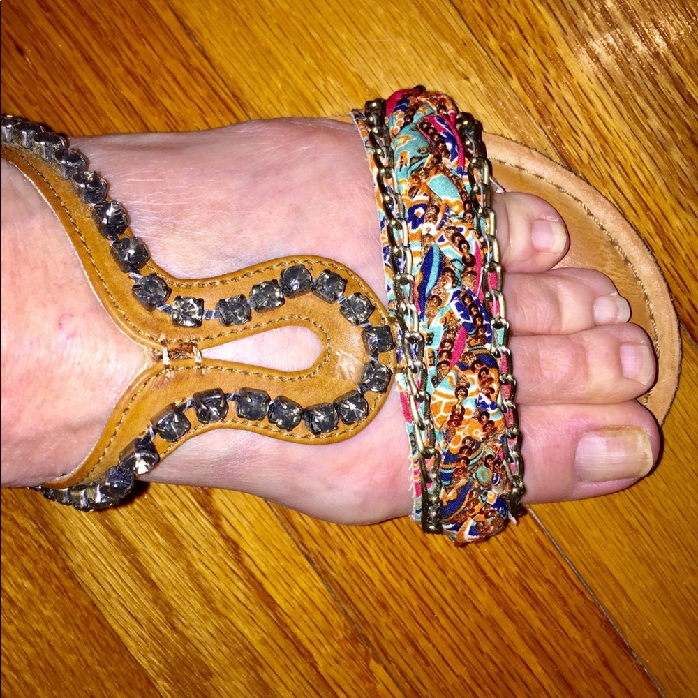 Not Rated Flat Rhinestone Sandals - Picture 2 of 8